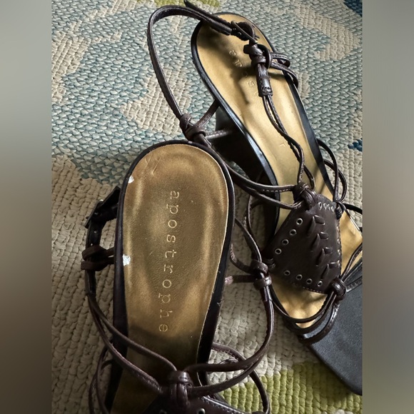 Women's Apostrophe Vera Open Toe Wedge Sandal Brown Shoes Size 6.5M - Picture 10 of 10